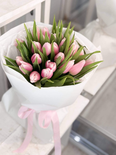 Flower Bouquet «Pink Marshmallow» (23 тюльпани)